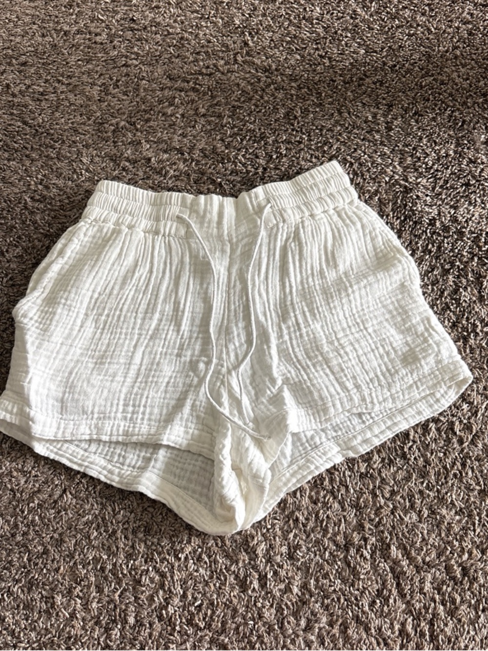 Billabong Women's White High Waist Gauze Shorts